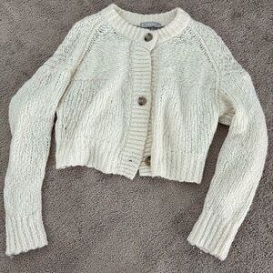 EverLane Medium Button Down Cream Colored Sweater